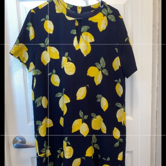Beautiful Short Sleeve Lemon Print Dress - Picture 2 of 8